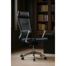 Офисное кресло Алматы крестовина металл, PU кожа 5007A для руководителя