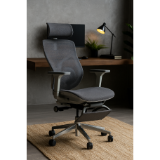 Офисное кресло  с подставкой для ног Арт Строй Мебель 09-1x Grey