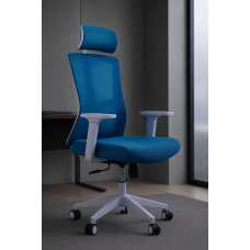 Офисное кресло Алматы с сенхромеханизмом 1528A белое